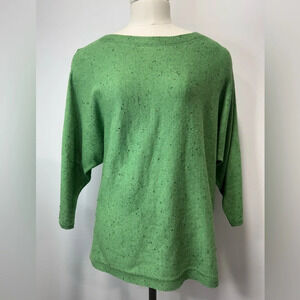J. Jill  Petite small Marled Flecked Green 3/4 Sleeve Pullover